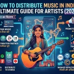 How to distribute music in India step by step guide showing Spotify JioSaavn Apple Music Gaana Wynk and 150+ streaming platforms for independent artists 2026