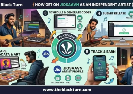 How to get your song on JioSaavn as independent artist step by step guide showing JioSaavn app Jio Caller Tune and music distribution process for Indian artists 2026
