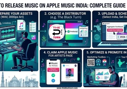 How to release music on Apple Music India complete guide for independent artists showing Apple Music app iTunes and music distribution process 2026
