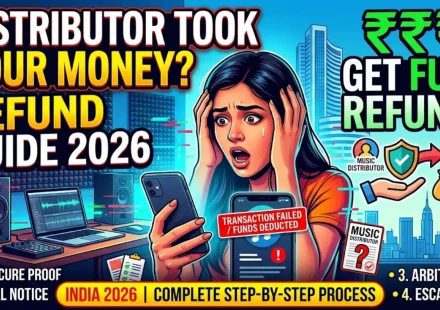 Music distributor took my money refund process India 2026 chargeback PayPal dispute consumer helpline cybercrime reporting legal recourse Indian artists