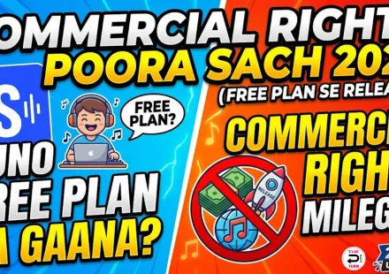 suno ai free plan ka gaana release aur commercial rights ka poora sach 2026
