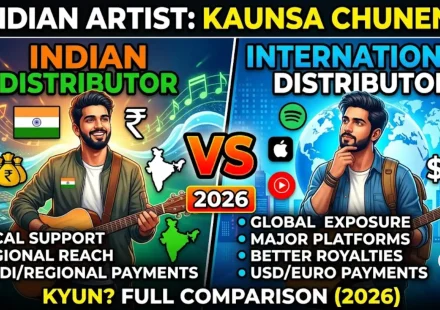 indian artists ke liye indian vs international music distributor comparison 2026