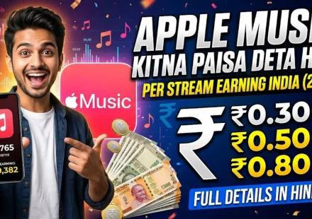 Apple Music kitna paisa deta hai per stream India 2026 earning