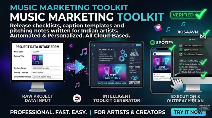 The Black turn - Home Music marketing toolkit with release checklists and editorial pitching templates for Indian independent artists