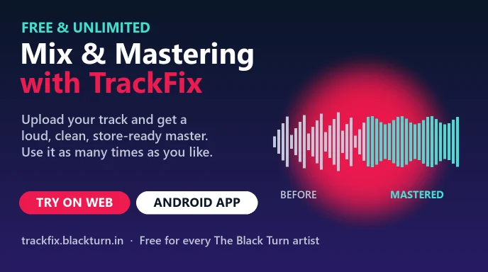 Free unlimited mix and mastering with TrackFix – web and Android app for The Black Turn artists